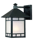 Petite Matte Black Frosted Glass Lantern Wall Light