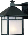 Petite Matte Black Frosted Glass Lantern Wall Light