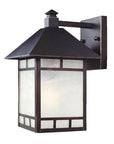 Antique Bronze Frosted Glass Lantern Wall Light