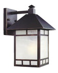 Antique Bronze Frosted Glass Lantern Wall Light