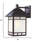 XL Antique Bronze Frosted Glass Lantern Wall Light