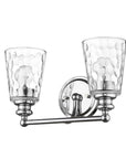 9" Silver And Clear Metal and Glass Vanity Flush Mounted Sconce