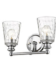 9" Silver And Clear Metal and Glass Vanity Flush Mounted Sconce