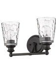 9" Black And Clear Metal and Glass Vanity Flush Mounted Sconce