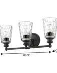 9" Black And Clear Metal and Glass Vanity Flush Mounted Sconce