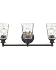 9" Black And Clear Metal and Glass Vanity Flush Mounted Sconce