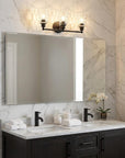 9" Black And Clear Metal and Glass Vanity Flush Mounted Sconce