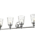 9" Silver And Clear Metal and Glass Vanity Flush Mounted Sconce