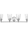 9" Silver And Clear Metal and Glass Vanity Flush Mounted Sconce