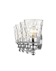 9" Silver And Clear Metal and Glass Vanity Flush Mounted Sconce