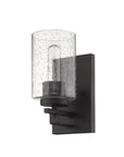Bronze Metal and Textured Glass Wall Sconce