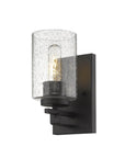 Bronze Metal and Textured Glass Wall Sconce
