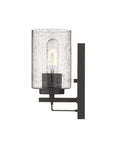 Bronze Metal and Textured Glass Wall Sconce