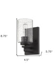Bronze Metal and Textured Glass Wall Sconce