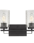 10" Black And Clear Metal Vanity Flush Mounted Sconce