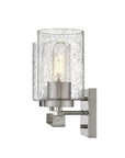 10" Silver And Clear Metal Vanity Flush Mounted Sconce