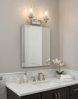 10" Silver And Clear Metal Vanity Flush Mounted Sconce