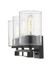 10" Black And Clear Metal Vanity Flush Mounted Sconce