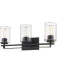 10" Black And Clear Metal Vanity Flush Mounted Sconce