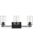10" Black And Clear Metal Vanity Flush Mounted Sconce
