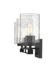 10" Black And Clear Metal Vanity Flush Mounted Sconce