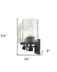 10" Black And Clear Metal Vanity Flush Mounted Sconce