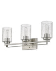 10" Clear And Silver Metal Vanity Flush Mounted Sconce