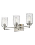 10" Clear And Silver Metal Vanity Flush Mounted Sconce