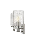 10" Clear And Silver Metal Vanity Flush Mounted Sconce
