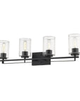 10" Black And Clear Metal Vanity Flush Mounted Sconce