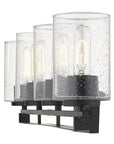 10" Black And Clear Metal Vanity Flush Mounted Sconce