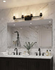 10" Black And Clear Metal Vanity Flush Mounted Sconce
