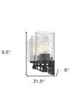 10" Black And Clear Metal and Glass Vanity Flush Mounted Sconce