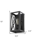 Matte Black Metal Geometric Wall Light