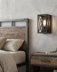 Matte Black Metal Geometric Wall Light