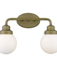 12" Brass And White Metal Vanity Flush Mounted Sconce