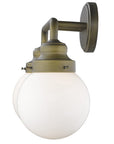 12" Brass And White Metal Vanity Flush Mounted Sconce
