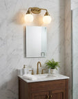 12" Brass And White Metal Vanity Flush Mounted Sconce