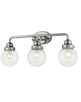 12" Silver And Clear Metal and Glass Vanity Flush Mounted Sconce
