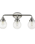 12" Silver And Clear Metal and Glass Vanity Flush Mounted Sconce