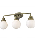 12" Brass And White Metal and Glass Vanity Flush Mounted Sconce