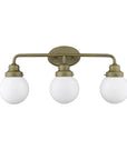12" Brass And White Metal and Glass Vanity Flush Mounted Sconce