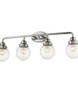 12" Silver And Clear Metal and Glass Vanity Flush Mounted Sconce