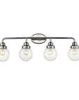 12" Silver And Clear Metal and Glass Vanity Flush Mounted Sconce