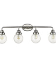 12" Silver And Clear Metal and Glass Vanity Flush Mounted Sconce