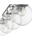 12" Silver And Clear Metal and Glass Vanity Flush Mounted Sconce