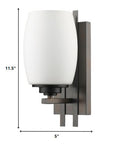 Geometric Bronze Wall Sconce with Frosted Glass Shade