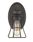 One Light Bronze Cage Wall Light