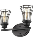 9" Black Metal Vanity Flush Mounted Sconce
