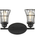 9" Black Metal Vanity Flush Mounted Sconce
